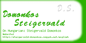 domonkos steigervald business card